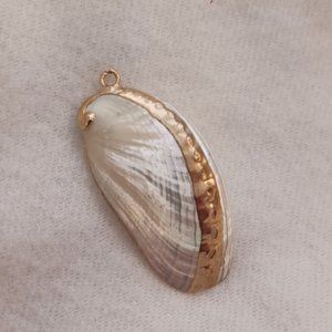 Abalone Shell Pendant Without Chain With Gold Lining